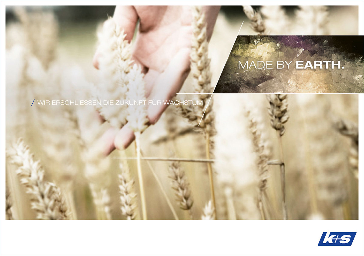 K+S Essential-Kampagne „Made by Earth“: Wir erschließen die Zukunft für Wachstum“. K+S Essential-Kampagne „Made by Earth“: Wir erschließen die Zukunft für Wachstum“.