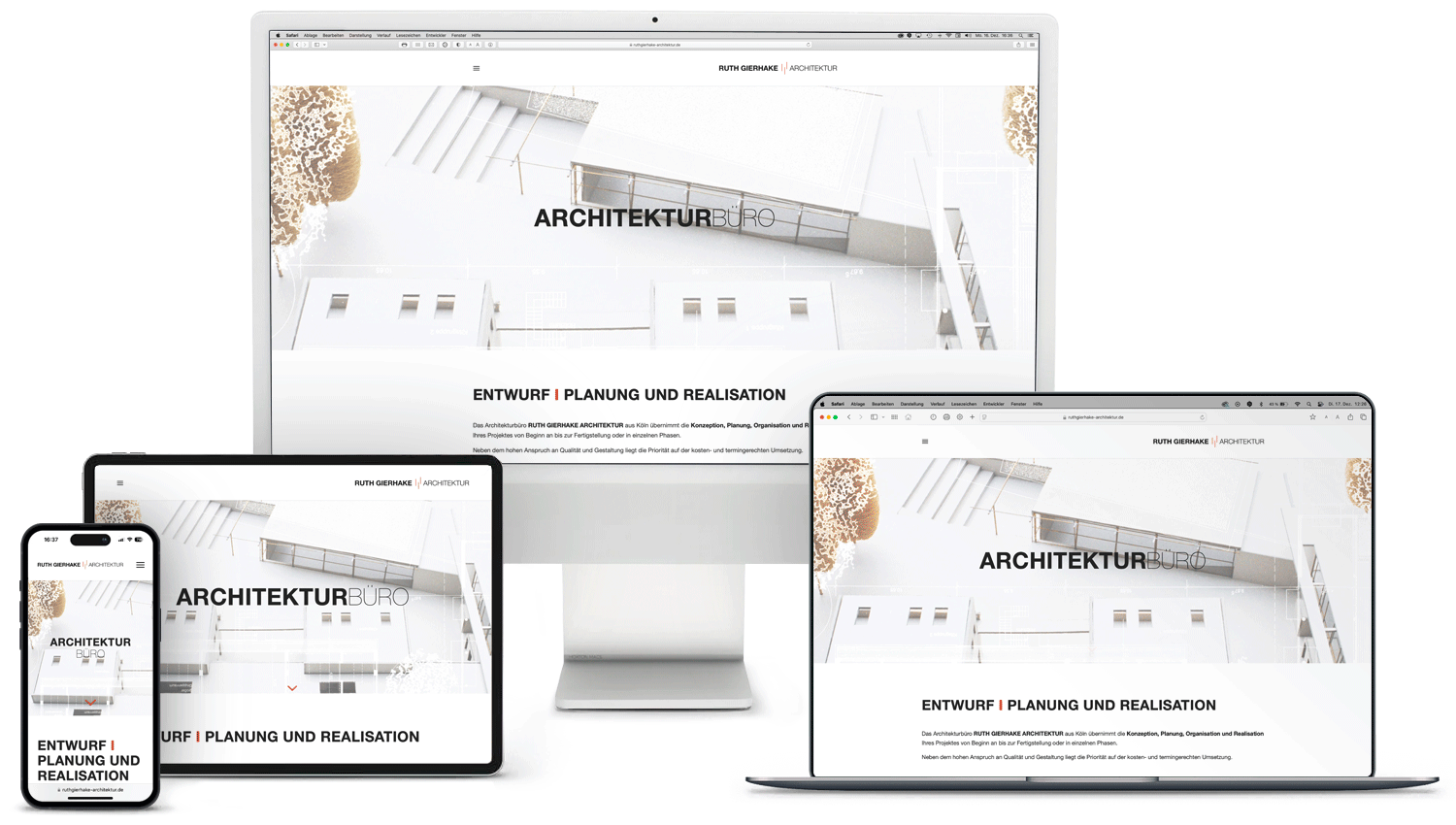 Ruth Gierhake Architektur Response-Website.