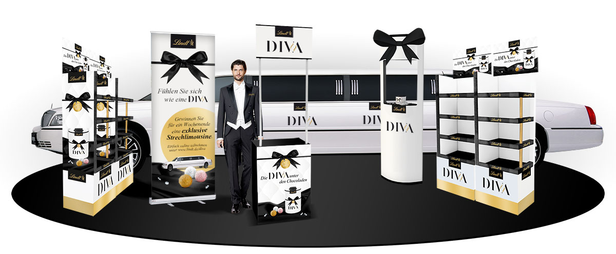 Lindt POS-Premiumaufbau für DIVA