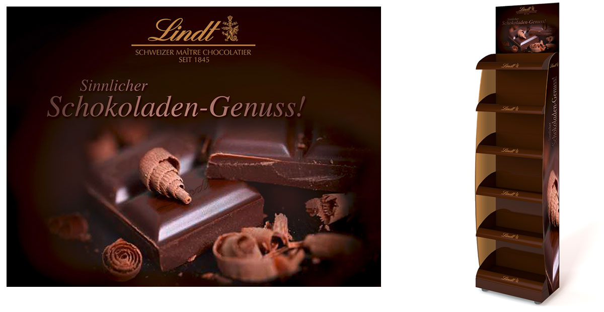 Lindt-Verkaufsregal am POS: Design und Umsetzung.