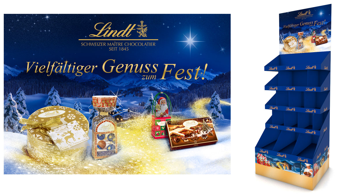 Lindt-Verkaufsregal am POS: Design und Umsetzung.
