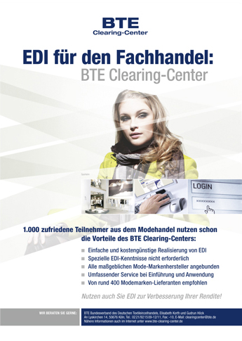 BTE Clearing-Center-Anzeige